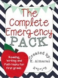 The COMPLETE Emergency Pack- First Grade