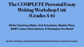Preview of The COMPLETE Personal Essay Writing Workshop Unit (Grades 4-6)