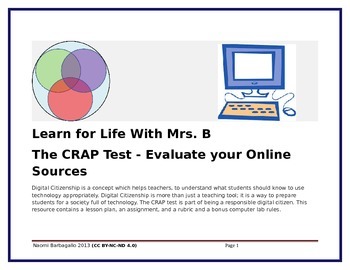 Preview of The CRAP Test - Evaluating Online Sources