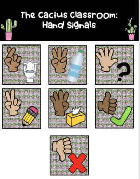 Preview of The Cactus Classroom: Hand Signals