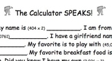 "The Calculator SPEAKS!" Introductory Calculator Activity