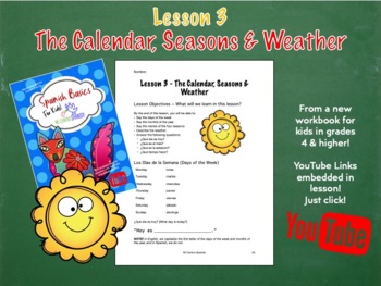 Preview of The Calendar, Seasons & Weather (COMPLETE SPANISH LESSON!)