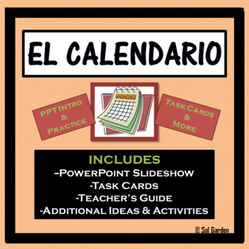 Preview of The Calendar and Date (El Calendario y la Fecha) PPT and Task Cards