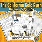 The California Gold Rush Crossword Puzzle, Word Search, an
