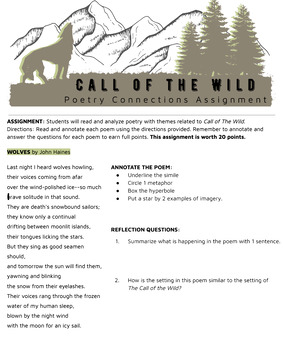 Preview of The Call of The Wild Supplemental Activities