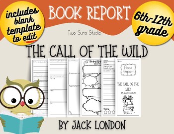 Preview of The Call of the Wild, 6th-12th Grade Book Report Brochure, PDF, 2 Pages