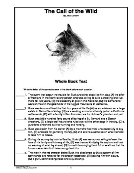 The Call Of The Wild Whole Book Test By Margaret Whisnant Tpt