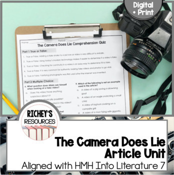 Preview of The Camera Does Lie by Meg Moss Aligned with HMH 7 Digital and Print