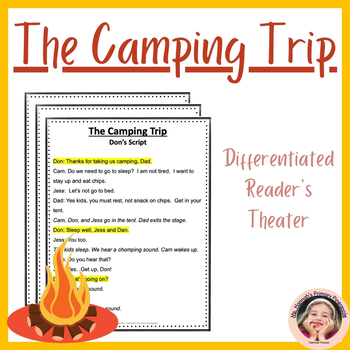 Preview of The Camping Trip- Differentiated, Decodable, First Grade Reader's Theater Script