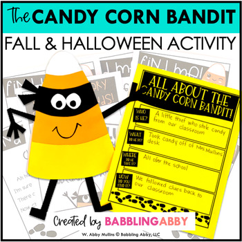 Preview of Halloween Writing Activity Kindergarten, First & Second Grade Candy Corn Bandit