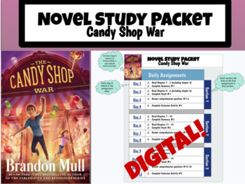 Preview of The Candy Shop War DIGITAL Novel Study in Google Slides (Level W)