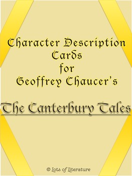 Preview of The Canterbury Tales Character Cards and Descriptions