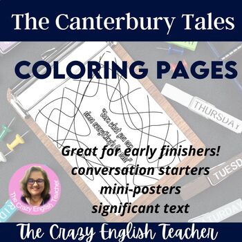 Preview of The Canterbury Tales Coloring Pages/Mini-Posters digital resource Google Slides™