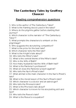 the canterbury tales essay questions