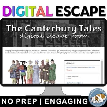 Preview of Introduction to The Canterbury Tales Digital Escape Room Review Game Activity
