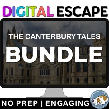 Preview of The Canterbury Tales Digital Escape Room Review Game Activity Bundle