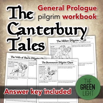 Preview of The Canterbury Tales General Prologue Pilgrim Workbook With Answer Key
