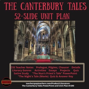 Preview of The Canterbury Tales Unit Plan: CCSS Teaching Plans, Lessons & Activities