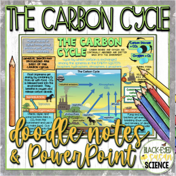 Preview of The Carbon Cycle Doodle Notes & Quiz + PowerPoint
