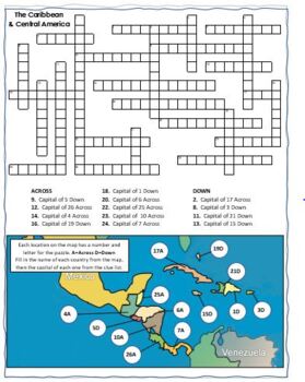 The Caribbean Central America Crossword Puzzle Word Search Combo