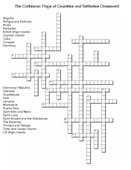 The Caribbean: Flags of Countries and Territories Crossword Gray scale