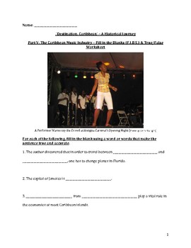 Preview of The Caribbean Music Industry – Comprehension Worksheet