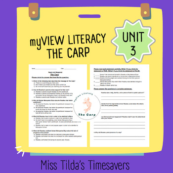Preview of The Carp - Read and Respond myView Literacy 5