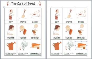 The Carrot Seed - Nomenclature (3-Part) Cards by Little Learning Lane