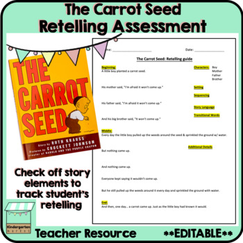 Preview of The Carrot Seed Retelling Assessment