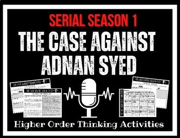 Preview of The Case Against Adnan Syed (Higher Order Thinking Activities)