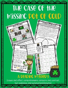 Preview of The Case of the Missing Gold - Reading Skills Mystery - St. Patrick's Day