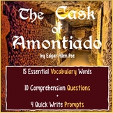 The Cask of Amontillado - Vocabulary Words, Comprehension 