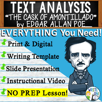 Preview of The Cask of Amontillado by Edgar Allan Poe  Text Based Evidence Analysis Writing