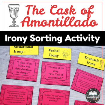 Preview of The Cask of Amontillado Irony Sorting Activity - Close Reading - Short Story