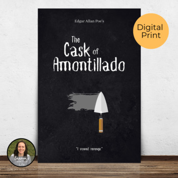 Preview of The Cask of Amontillado Poster Edgar Allan Poe Classroom Library Decoration