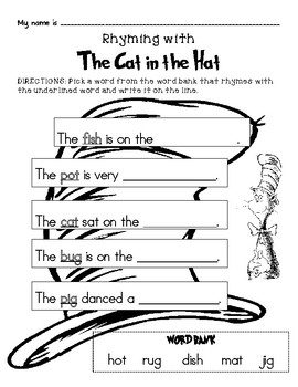 Preview of The Cat in the Hat Worksheet