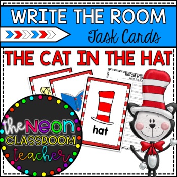 Preview of The Cat in the Hat Write the Room Task Card Activity