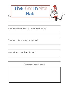 The Cat in the Hat by Dr.Seuss by Rebecca Matos | TpT