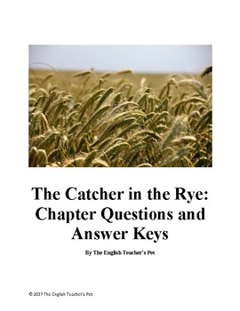 Preview of The Catcher in the Rye Chapter Questions and Answer Keys