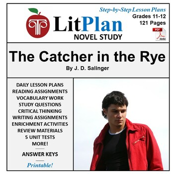 Preview of The Catcher in the Rye LitPlan Novel Study Unit, Activities, Questions, Test