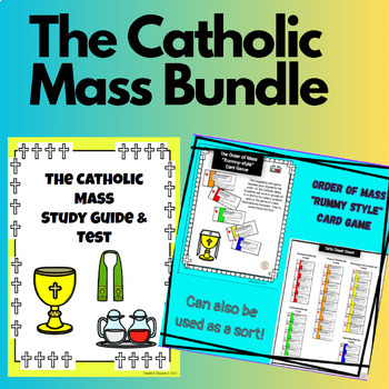 Preview of The Catholic Mass Bundle -Includes Order of Mass Card Game, Study Guide, Test