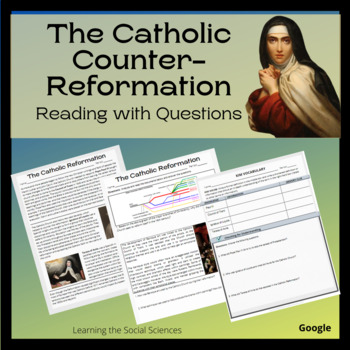 Preview of The Catholic Counter Reformation Reading with Questions: Multiple Formats