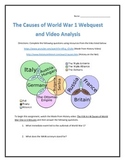The Causes of World War 1- Webquest and Video Analysis with Key