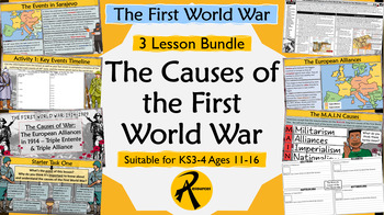 Preview of The Causes of the First World War (3x Completely Resourced Lessons Bundle)