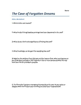 Preview of The Cave of Forgotten Dreams Film Worksheet
