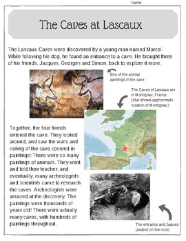 Preview of The Caves at Lascaux: A no-prep printable packet!