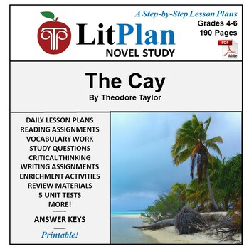 Preview of The Cay LitPlan Novel Study Unit, Activities, Questions, Test