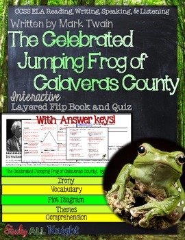 Preview of The Celebrated Jumping Frog of Calaveras County Reading Flip Book and Quiz