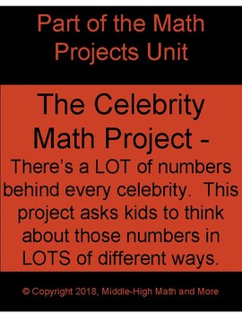 Preview of The Celebrity Math Project - Teaching Number Sense Thru the Power of Celebrity