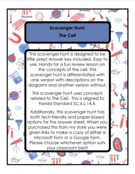 Preview of The Cell Scavenger Hunt